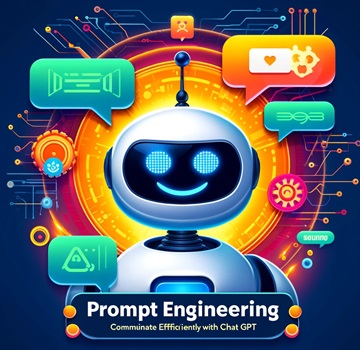 Happy robot character generated by AI, it represents the Prompt Engineering Course